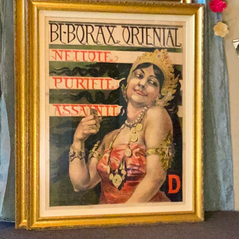 Vintage Lithograph Poster Art Bi-Borax Oriental by Haney deTouche